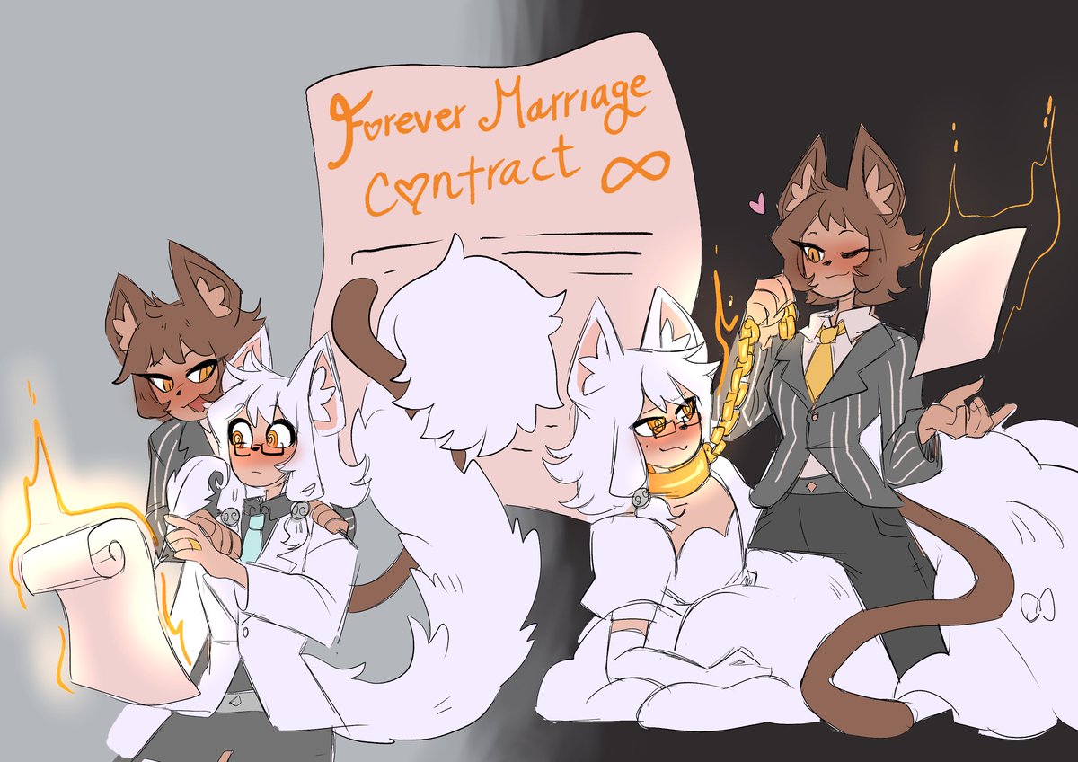 Signing a contract to get married forever... Bound by those glowing orange chains .. I belong to my husband...