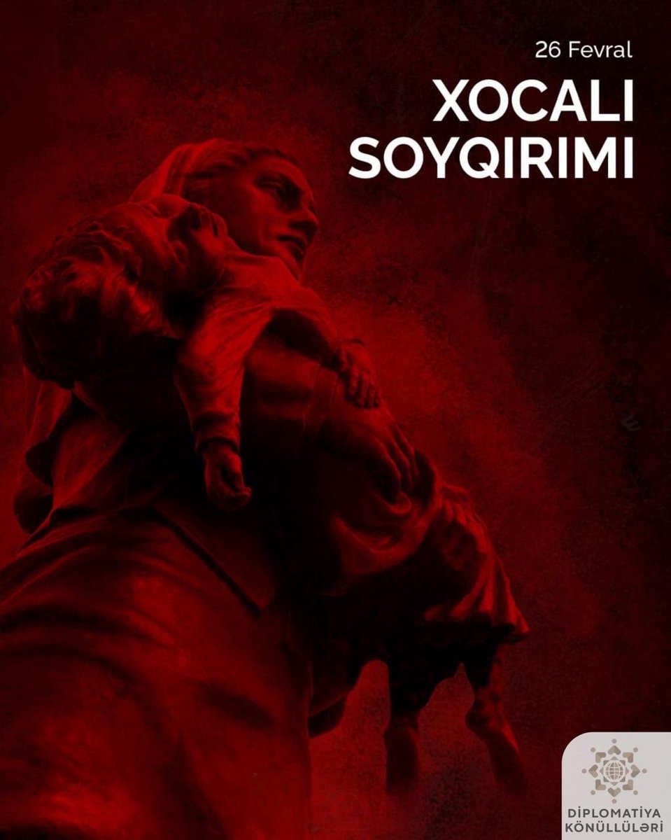 AzDiplomacy's tweet photo. 26 Fevral – Xocalı soyqırımından 34 il ötür. 

Xocalı soyqırımının günahsız qurbanlarının əziz xatirəsini dərin ehtiramla yad edirik.  

Allah bütün şəhidlərimizə rəhmət eləsin. https://t.co/8ugJmZzJzf