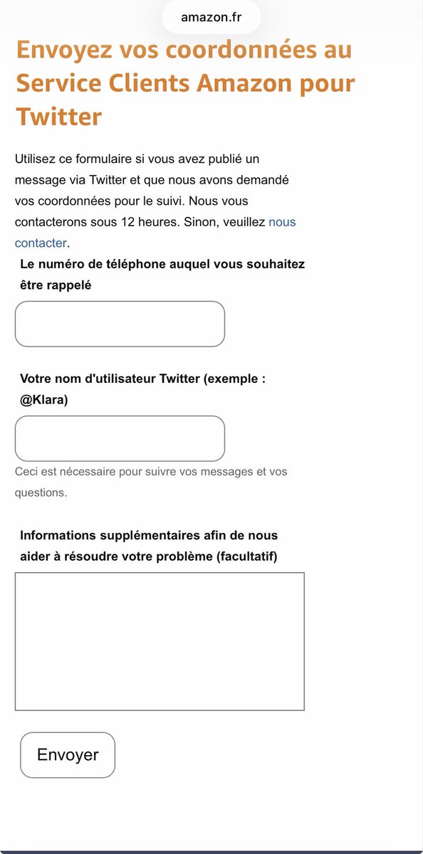 fbenseddik's tweet photo. @AmazonHelp @amazon Toujours la même et vaine procédure. Remplir le questionnaire. Échange téléphonique. Puis l’impasse. Histoire sans fin. Pour un produit payé et jamais livré dont @AmazonHelp peut et doit vérifier le sort. Procédure de mépris du client aux mains de conseillers polis et impuissants https://t.co/5oJNVg6jYM