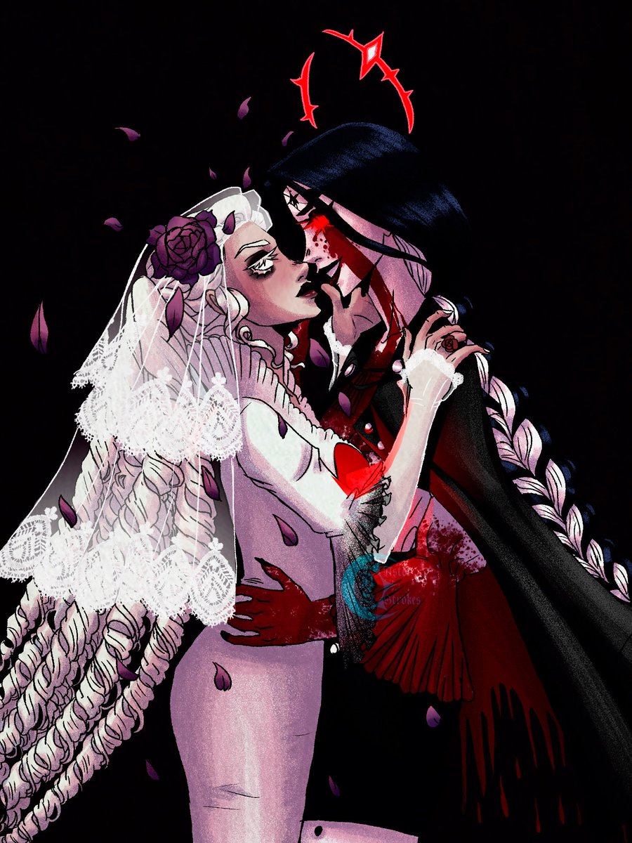 Astorwstrokes's tweet photo. the most powerful couple in Nevermore 🥹🖤✨ 

#digitalart #mexicanartist #lennabel #Nevermorewebtoon #whiteraven #sapphics #gothcouple #wlw https://t.co/xL4XzzgvmB