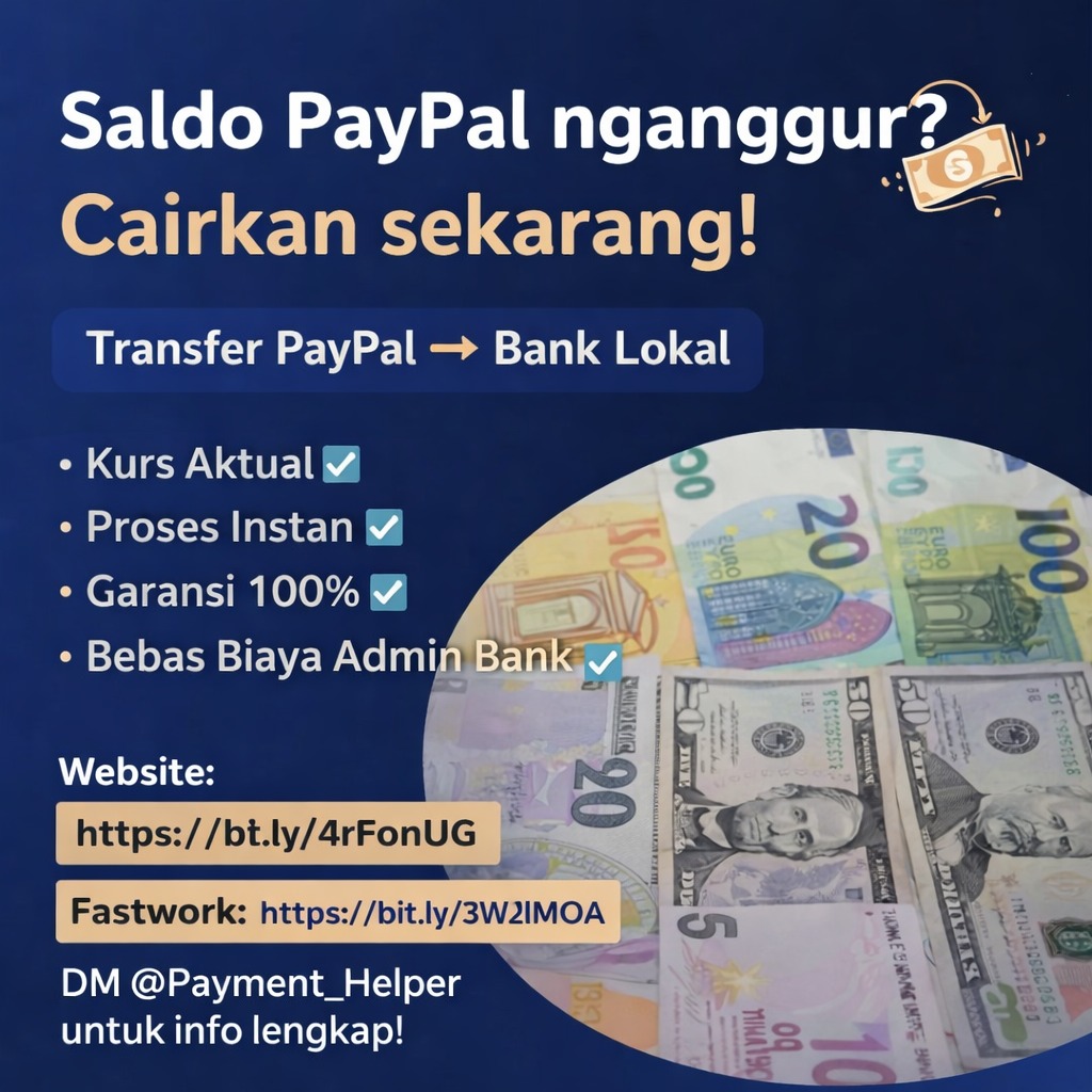 Payment_Helper's tweet photo. ๐ฑButuh cairkan saldo PayPal ke rekening lokal? Kami bantu transfer cepat & aman! ๐ฐ
โ
Rate kompetitif
โ
Proses mudah & terpercaya
๐ Website: https://t.co/zrG5sX2zrH
๐ผ Fastwork: https://t.co/Hz7Ru2BlZ7
DM untuk info lengkap!
#Paypal #ZonaUang #ConvertPaypal #USDkeIDR https://t.co/yUH7oh3WKe