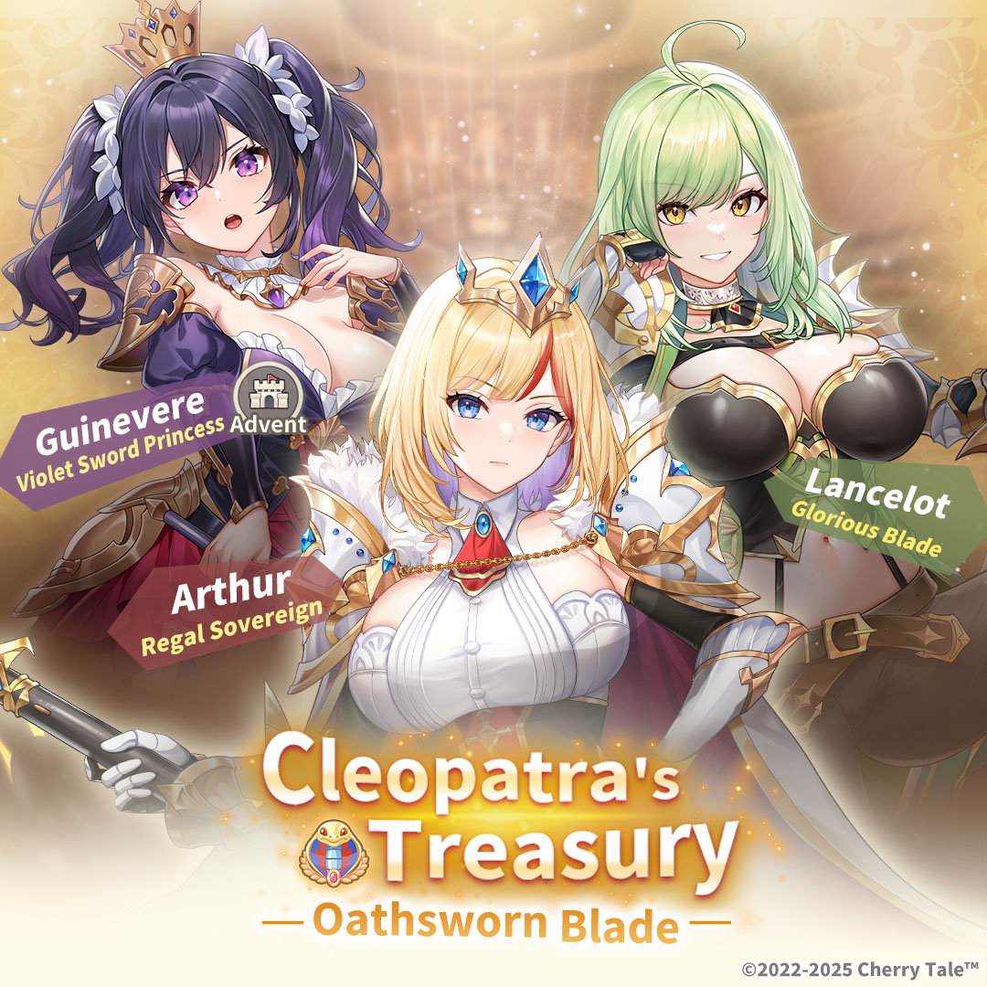 CherryTaleEN's tweet photo. Greetings, Lord Archfiend! New events will be added to Cherry Tale at 09:00 on Mar 4th, 2026 (GMT+8). 
In this update, the [Oathsworn Blade] and [Cleopatra's Vault] Event shall be added. 
Event Time: Mar 4th (Wed), 09:00 ~ Mar 17th (Tue), 23:00 (GMT+8) 
#cherrytale #EROLABS https://t.co/mphnE04bVy