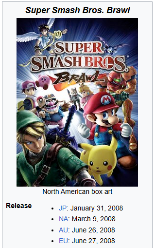 why did no one make a hoot that smash bros brawl  turned 18 in japan a month ago are we still doing american releases for this sort of shit or what