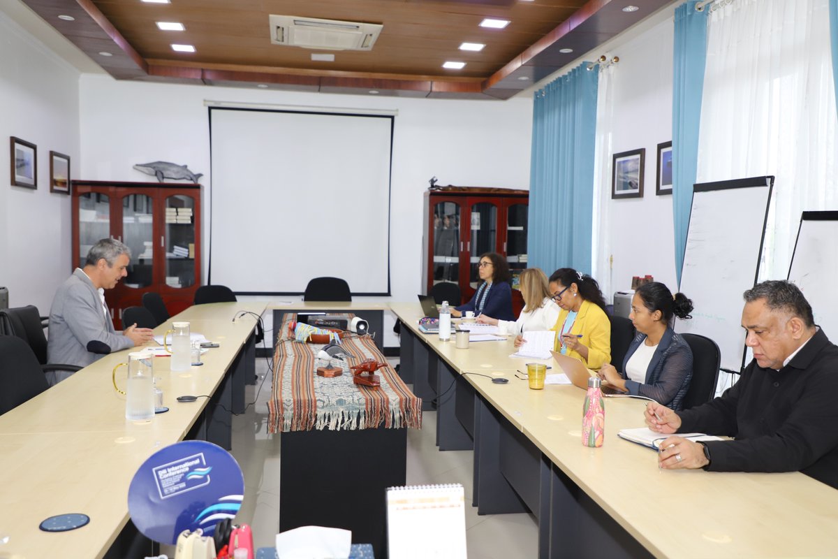 TimorMBO's tweet photo. The new Portuguese Ambassador to Timor-Leste, H.E. Duarte Bué Alves, visited (24/02) the Land and Maritime Boundary Office (LMBO) for an introductory meeting to discuss priority areas of potential cooperation between #Portugal and #TimorLeste on the #BlueEconomy https://t.co/H2KheBZcSF