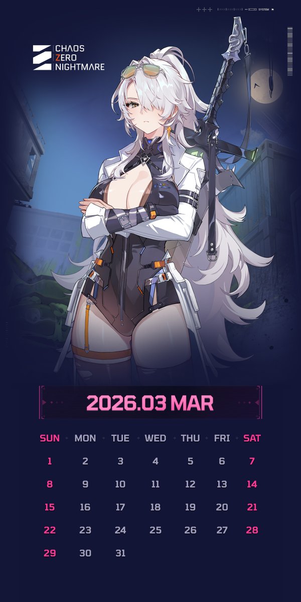 CZN_Official_EN's tweet photo. ◤March #Calendar #Wallpaper◢

[Nine]

Mission complete. Satisfied with the results?

-1440 X 2880 px
-1440 X 3200 px

#CHAOSZERONIGHTMARE #CZN #ChaosZeroNightmare https://t.co/FmpIZiwnyd