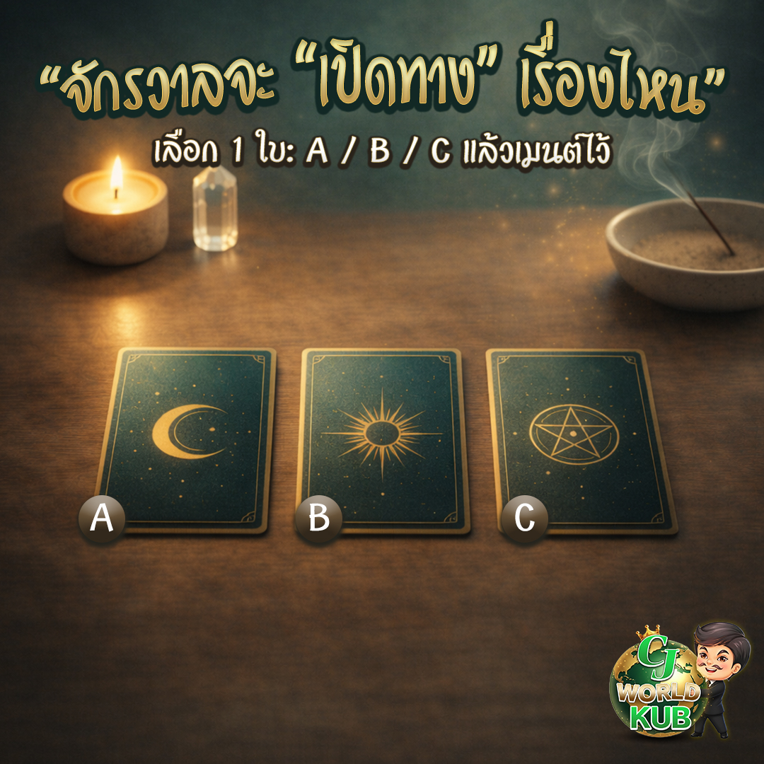 cjworldkub's tweet photo. 🔮 Pick a Card | คืนนี้จักรวาลจะ “เปิดทาง” เรื่องไหนให้คุณ?
เลือก 1 ใบ: A / B / C แล้วเมนต์ไว้ ✨
ผมจะมาเฉลยเป็นเธรดตอน 23:23 (อย่าอ่านก่อนเวลา)
ถ้าตรง…กดรีโพสต์ส่งพลังให้คนที่คุณนึกถึง 🤍
#ดูดวง #PickACard #สายมู #cjworld #cjworldkub https://t.co/viCHgCr2TI