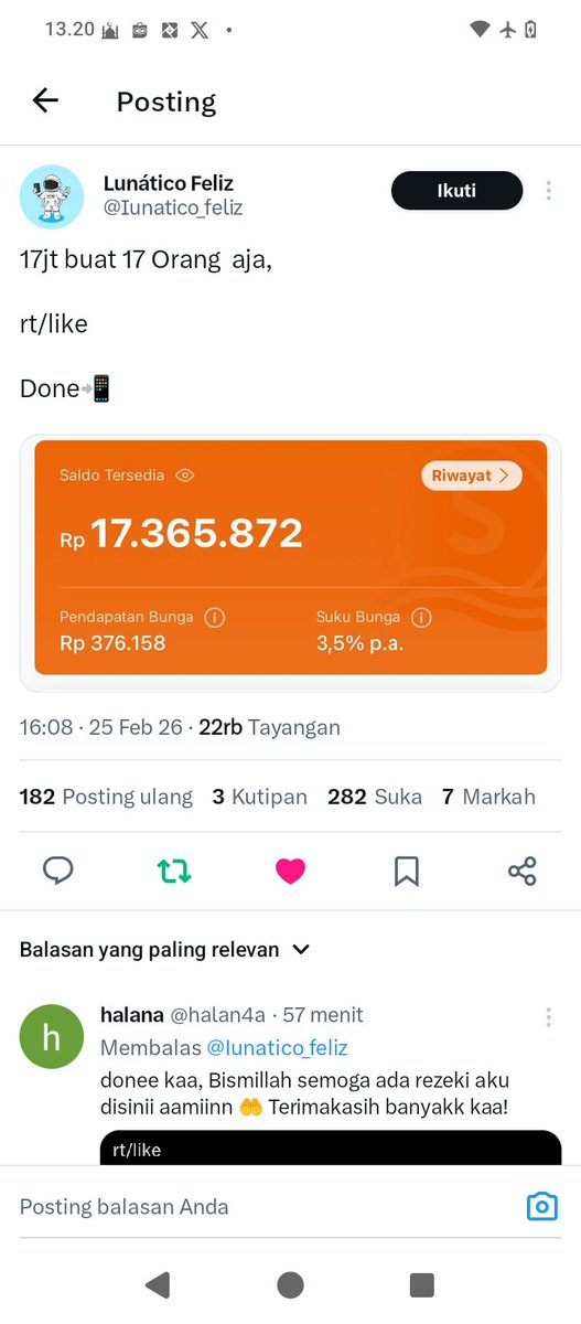 CheqyCat's tweet photo. @Iunatico_feliz Moga aja rejeki emak emak satu inihh https://t.co/enAC7aEvHn