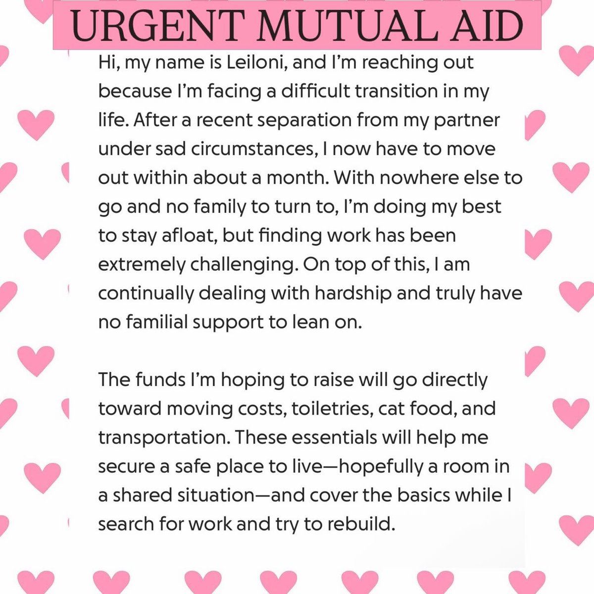 tootybatootie's tweet photo. URGENT MUTUAL AID 

Please share to help secure safety and stable housing for me and my kitty! Like Repost and comment your fave food to boost also attached is the link for my GoFundMe 

https://t.co/iQEFHN2qSM

Thank you so much for all of your support so far🫶🏾🫶🏾🫶🏾 https://t.co/jWc4HSqHQd