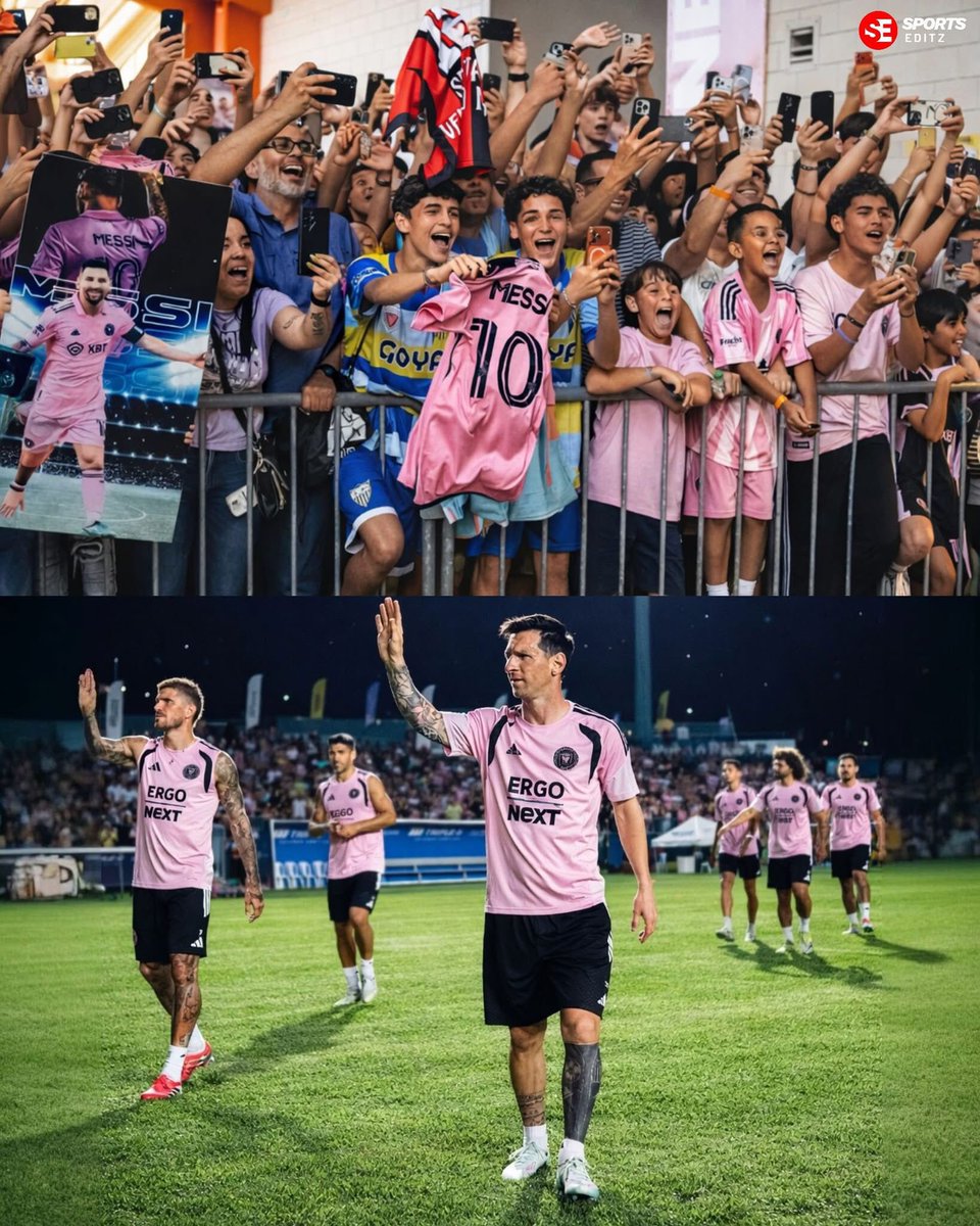 SebasvYang's tweet photo. Puerto Rico showed love as thousands of fans came to see Leo Messi at Inter Miami training! 🇵🇷💖 https://t.co/9EIyVPVrPu