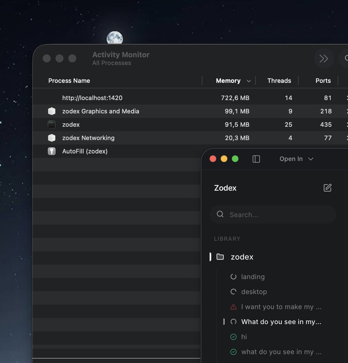 Down from +3GB

you have no idea how hard this one was! 

jk! removed backdrop-blur from messages :))

details for the nerds: 

backdrop blur forces the renderer to create offscreen render surfaces (textures) for every blurred element so it can sample and blur what’s behind it.