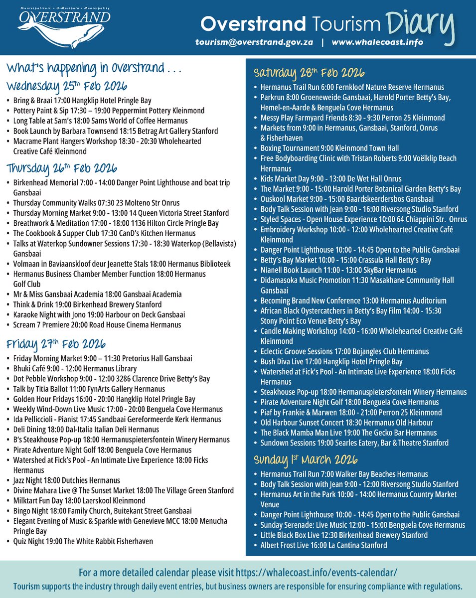 visitstanford's tweet image. What's happening this weekend in Overstrand❤️🥂 
#visitstanford #overstrandtourism #weekendplans