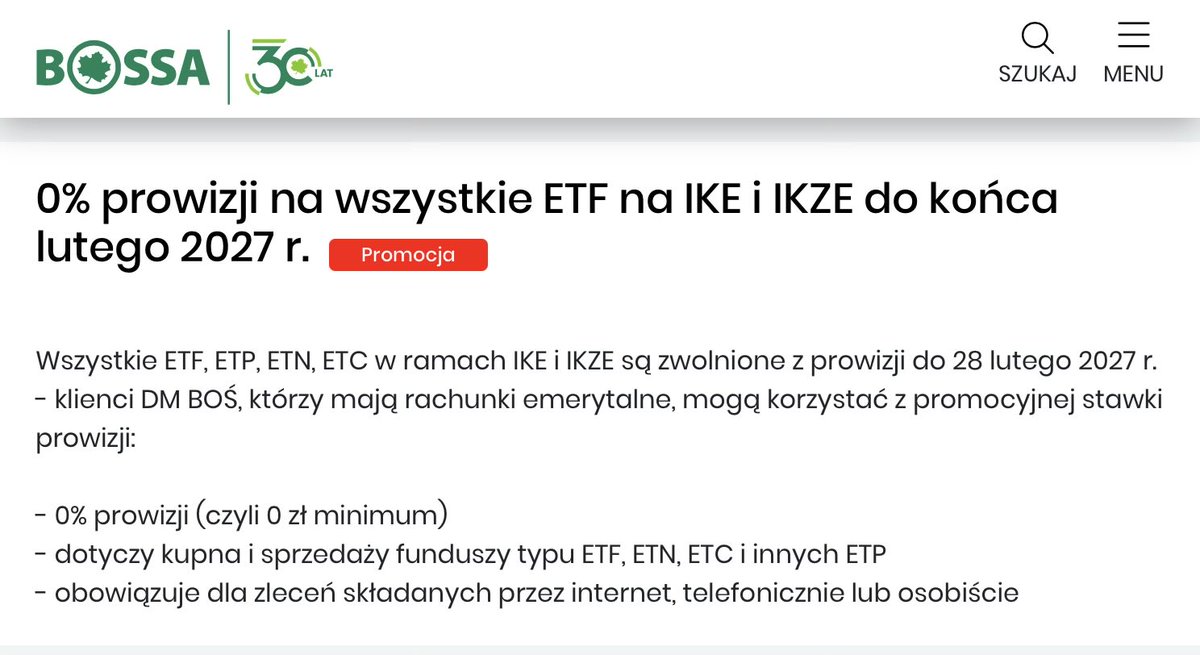 HotstockPL's tweet image. Potwierdzenie przedłużenia promocji #Bossa na bezprowizyjny handel ETFami na rachunkach IKE/IKZE do końca lutego 2027