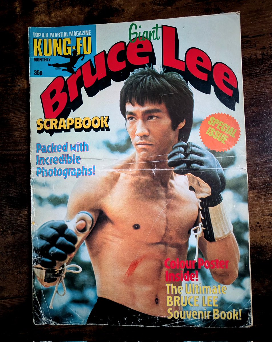 From 1974, it's a Kung-Fu Monthly special: the Giant Bruce Lee Scrapbook! Go the way of the dragon, enter the newsagent's and hand over a fist of shrapnel and fury for this vintage piece of action ephemera!