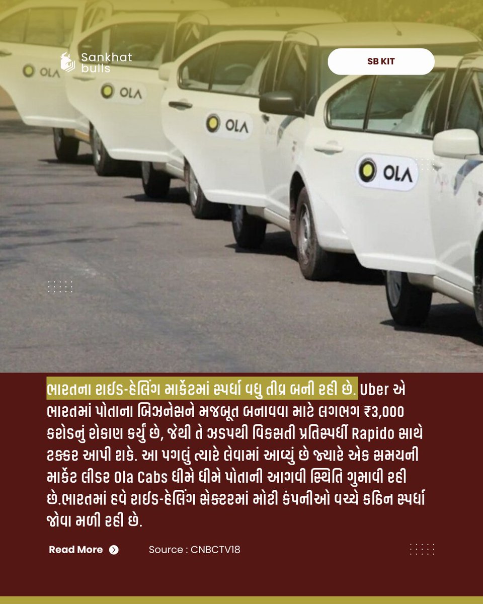 Sankhatbulls's tweet image. Uber એ Rapido સામે લડવા ₹3,000 કરોડનું મોટું રોકાણ કર્યું 🚖🔥

લાઈક | કોમેન્ટ | ફોલૉ | શેર - ⁣⁣⁣
@sankhat_bulls

#UberIndia
#Rapido
#OlaCabs
#RideHailingWar
#IndianStartupNews 🚀