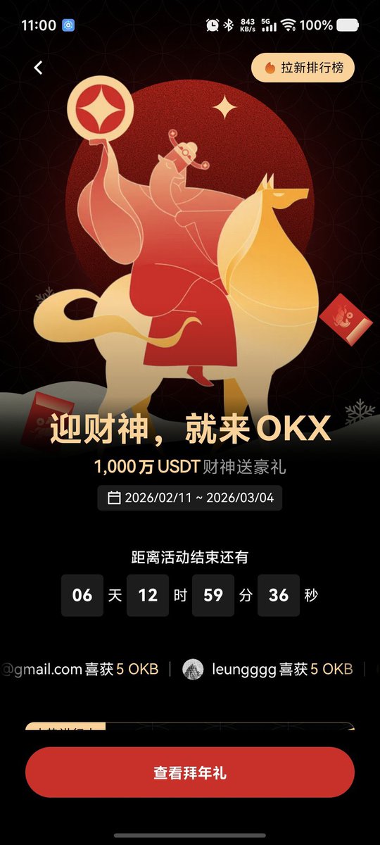 xh616686's tweet photo. OKX达人拜年礼
okx拜年礼 oKX拜年礼 OKX拜年礼
感谢okx送来的新年拜年礼！🧧
在okx许下2026的三个新年愿望
1.新年稳步前进，坚定策略。
2.不急于求成，改变以前的心态，以长久的眼光心态去面对新年的交易，稳扎稳打，顺势而为，不要盲目自信，将okx送我们的好机会
#OKX拜年礼  #迎财神就来OKX #OKX达人 https://t.co/pGuV4bkq3q