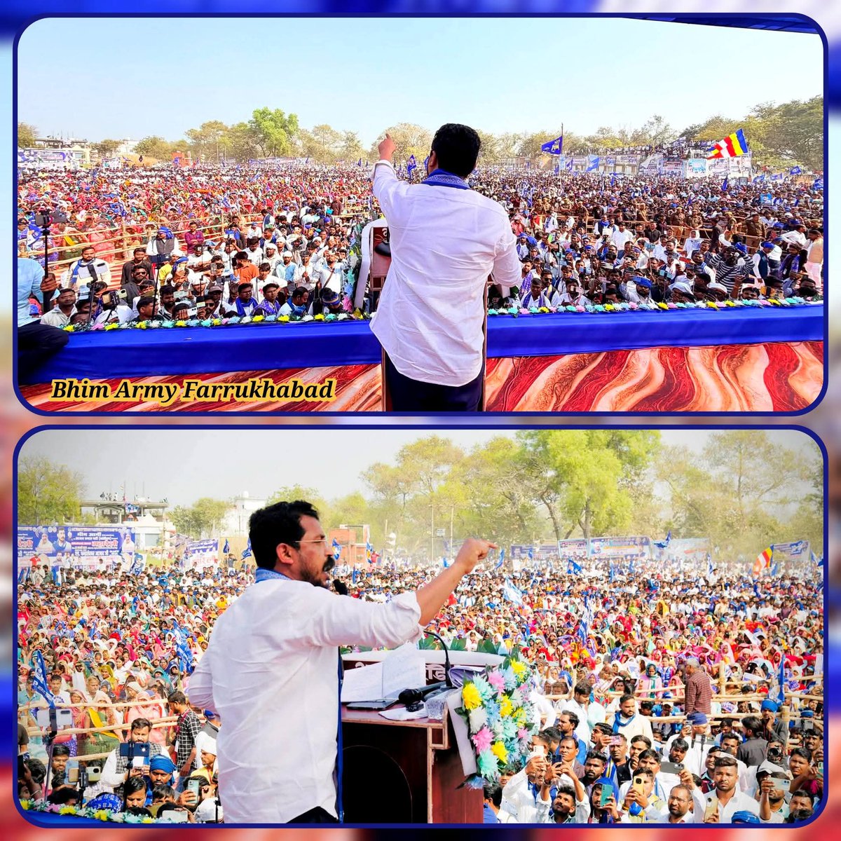 உத்திர பிரதேஷ் மாநிலத்தில் 25.2. 2026 அன்று நடைபெற்ற மெகா பேரணியில் #பீம்ஆர்மி மற்றும் #ஆசாத்சமாஜ்கட்சியின் தேசிய தலைவர் அண்ணன் திரு #சந்திரசேகர்ஆசாத் நாடாளுமன்ற உறுப்பினர் கலந்து கொண்டு சிறப்புரையாற்றினார். #ஜெய்பீம் ஜெய் இந்திய அரசியலமைப்புச் சட்டம் <a href="/BhimArmyChief/">Chandra Shekhar Aazad</a>