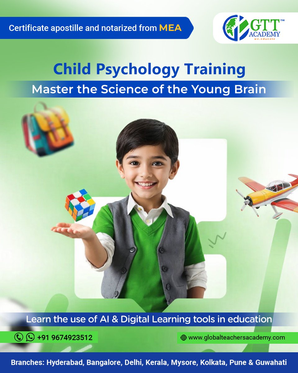 GTTAcademyIndia's tweet photo. Did you know 90% of brain development happens before age 5? Learn how to support cognitive growth during these critical windows.

Learn more----> https://t.co/jOmDDwq5jR

#ChildPsychology #TeacherTraining #ChildDevelopment #BehaviorManagement #EmotionalIntelligence https://t.co/iHEp9y3eyy