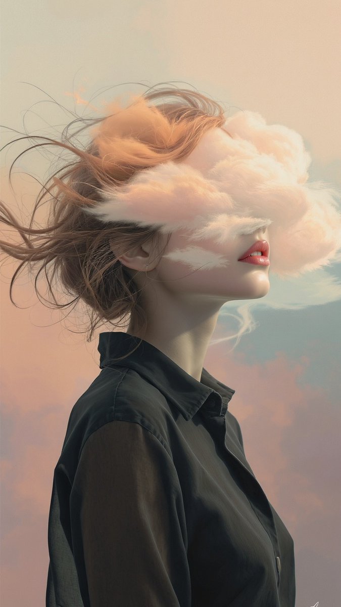 phokuinc's tweet image. The beauty of being lost inside your own clouds ☁️💭 #DreamState #SurrealArt #Dreamscape