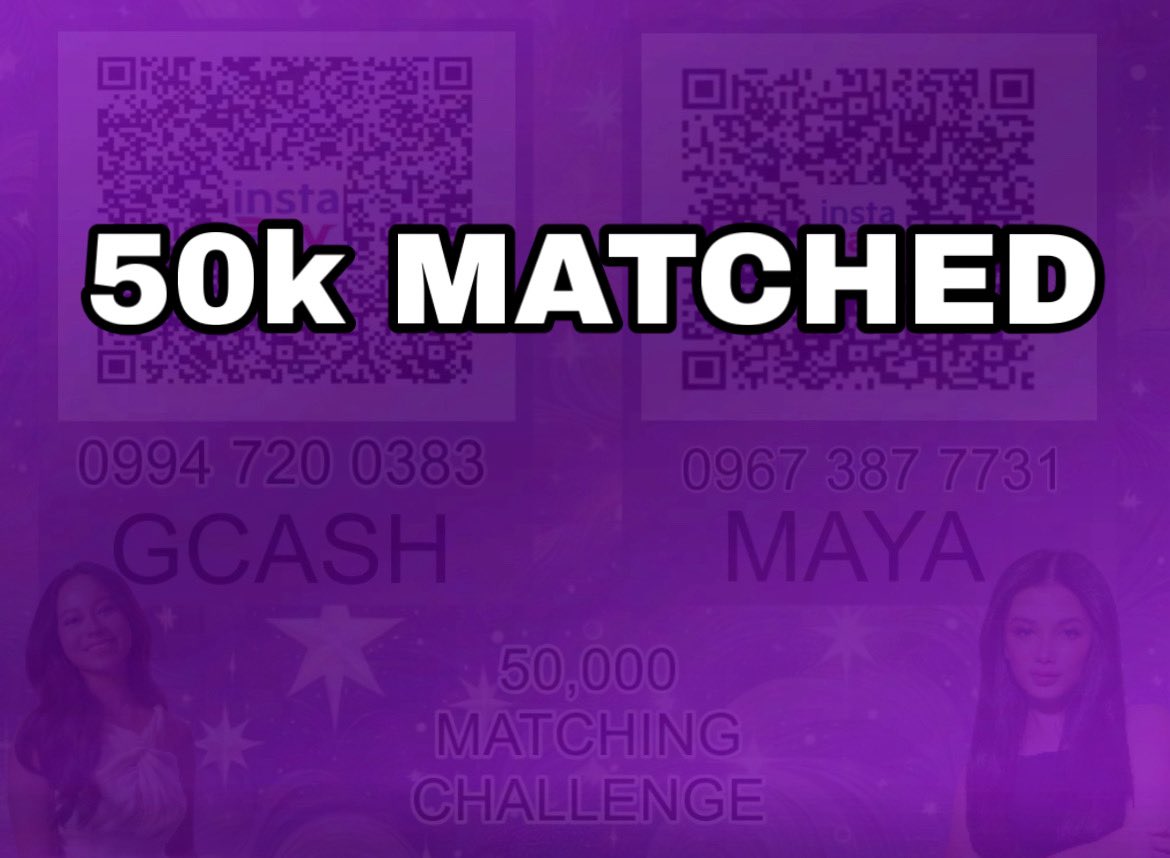₱50,000 MATCHED 💜😭

Thankyou to all donors, sponsor and fans who supports this matching challenge. na appreciate po namin kayo salamat po sa buhay nyo 💜🥺

UP NEXT: 6 Digits MATCHING CHALLENGE by witches ✨

BBS LELLA
#PBBCollab20Ultim8BallHunt