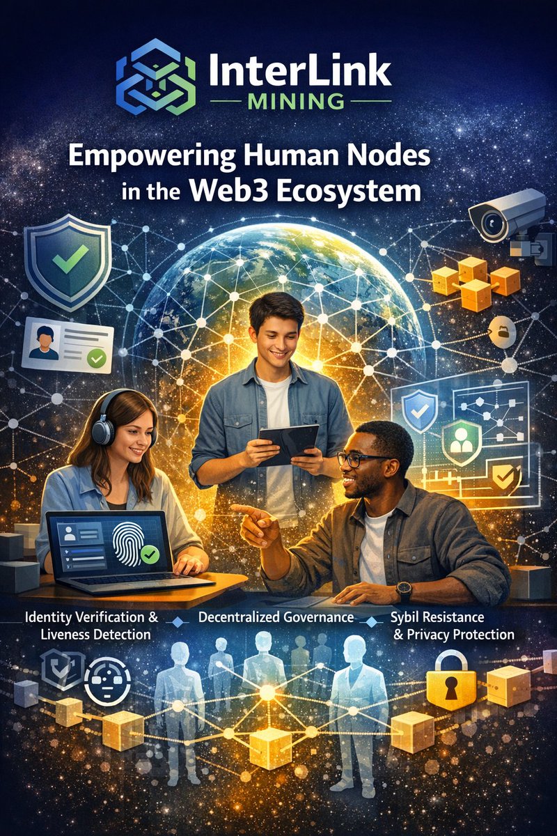 Micky771620151's tweet photo. InterLink Mining is about learning Web3 by becoming a Human Node — helping secure decentralized networks with real human verification, privacy, and trust. 🌐✨

#InterLinkMining #Web3Education #HumanNodes #DecentralizedNetwork #PrivacyFirst #SybilResistance https://t.co/0qQVbp5Dka