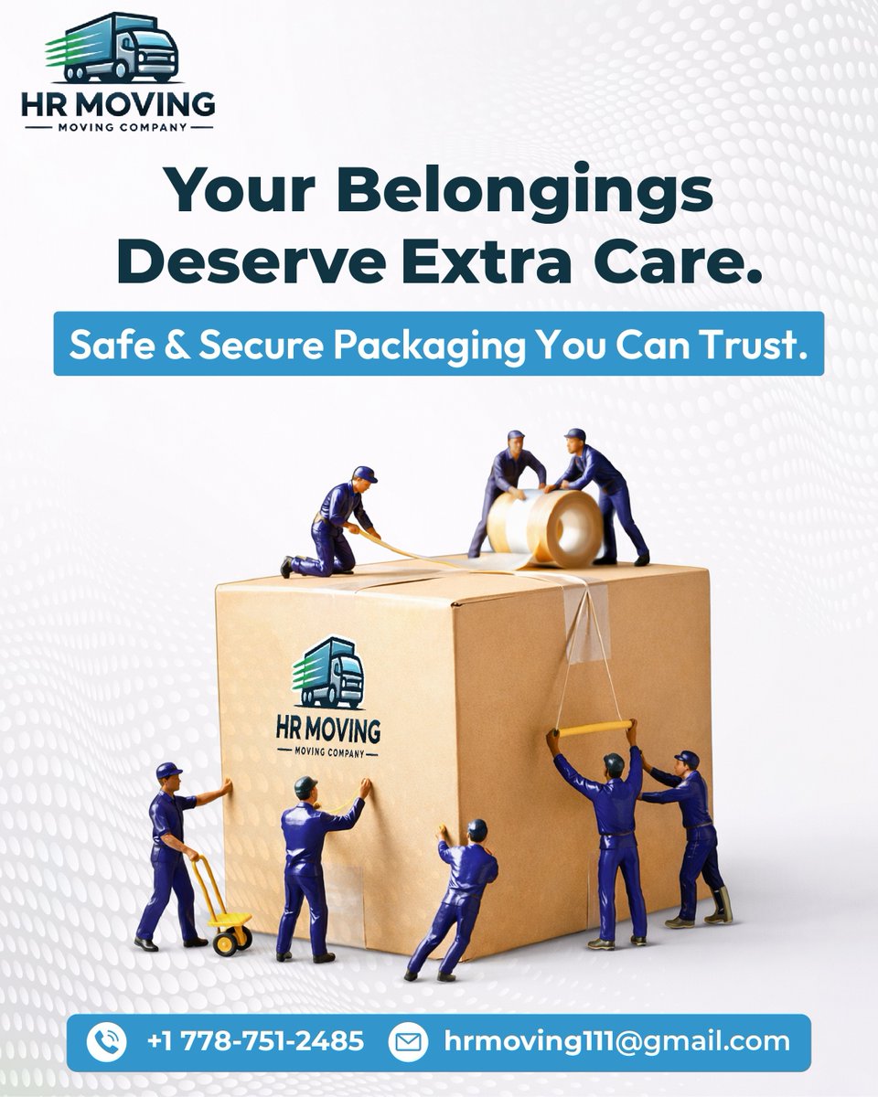 hrmoving1's tweet image. 🚛✨ Your Belongings Deserve Extra Care.
At HR Moving, we treat every item like it’s our own. From expert wrapping to secure loading, our trained team ensures your valuables are protected at every step. 📦🔒

📞 Call Now: +1 778-751-2485
📧 hrmoving111@gmail.com

#HRMoving