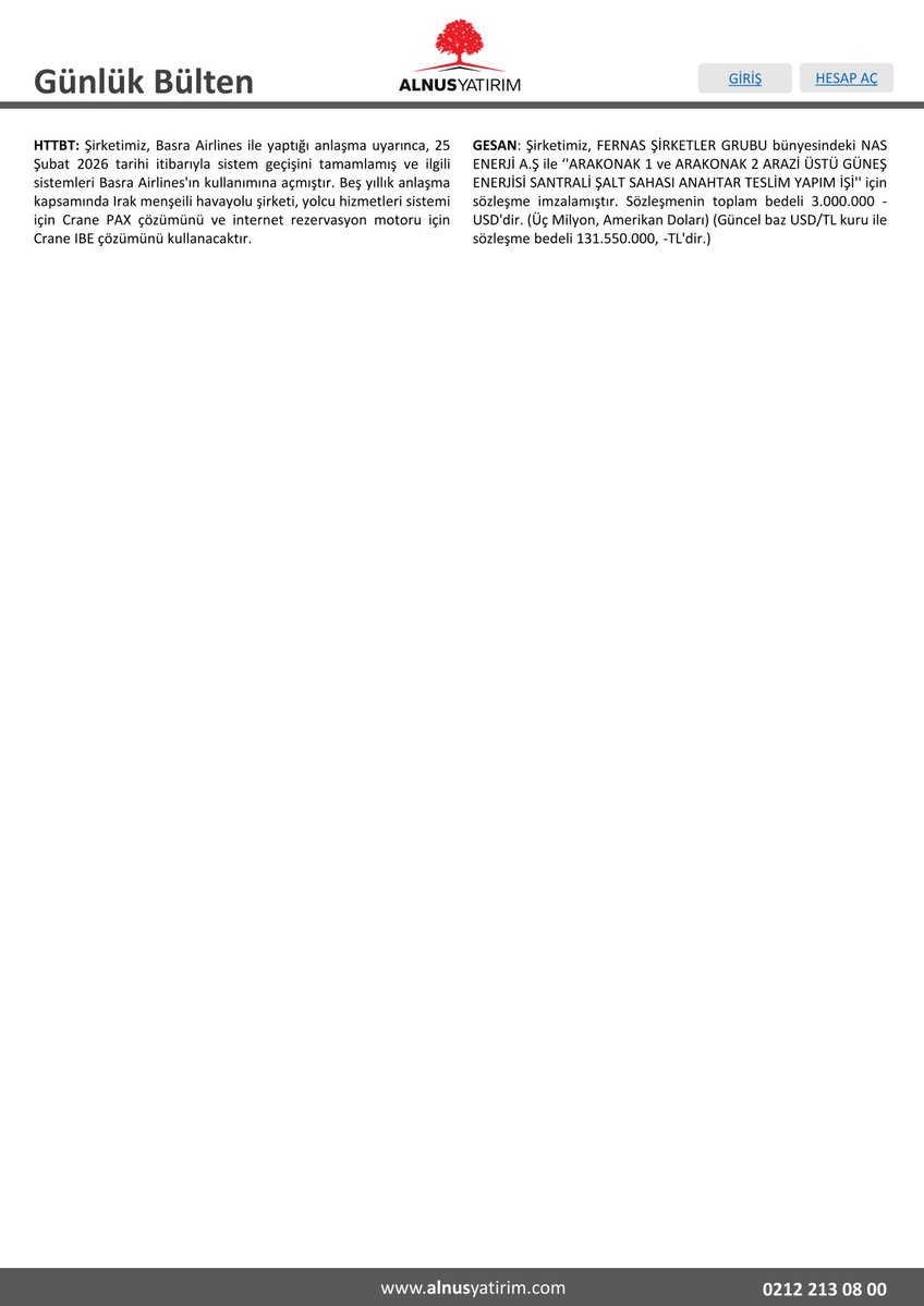 egelee34's tweet image. Alnus Yatırım Günlük Bülten (26.02.2026) 🚀

Günün Teknik Bazlı Hisse Önerileri:
🔹 #KARSN (Karsan): Destek 19.34 / 18.78 - Direnç 20.32 / 20.74
🔹 #ZOREN (Zorlu Enerji): Destek 5.72 / 5.56 - Direnç 6.04 / 6.20
🔹 #ALVES (Alves Kablo): Destek 45.48 / 44.12 - Direnç 47.96 / 49.08