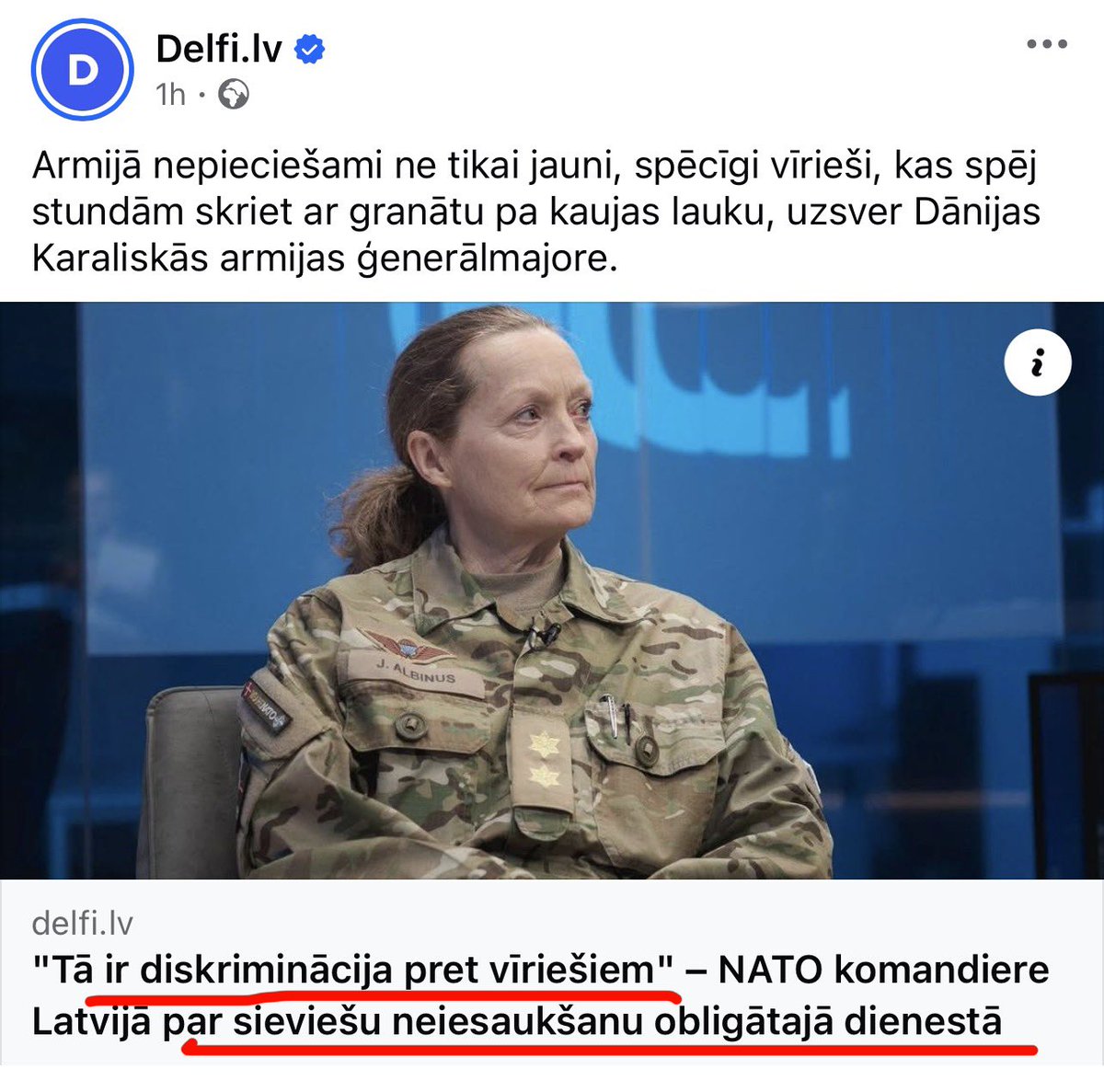 SIEVIEŠU NEIESAUKŠANA ARMIJĀ - DISKRIMINĀCIJA PRET VĪRIEŠIEM!? Sapratāt jaunās “diskriminācijas” interpretācijas? Lai novērstu diskrimināciju - jāiesauc sievietes armijā? Nebrīnieties, ja drīz “pret diskrimināciju”, lai iesauktu sievietes armijā, sāks cīnīties visas feikās NVO,
