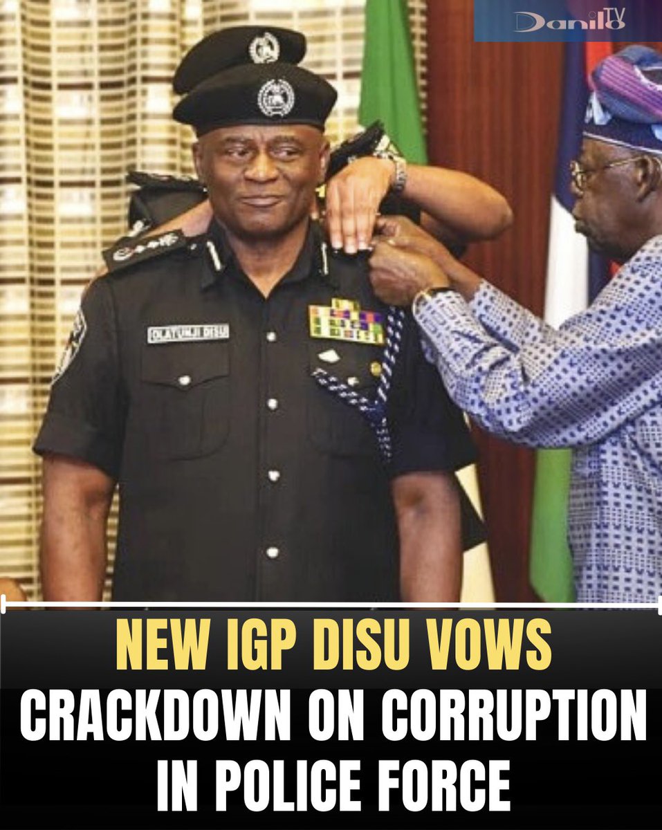 Danilo___TV's tweet image. #DaniloUpdate — (Security 🚔)
President Bola Tinubu has tasked the newly decorated acting Inspector-General of Police, Tunji Disu, to make the Nigeria Police Force better than he met it.

Speaking during the decoration ceremony at the State House in Abuja,..