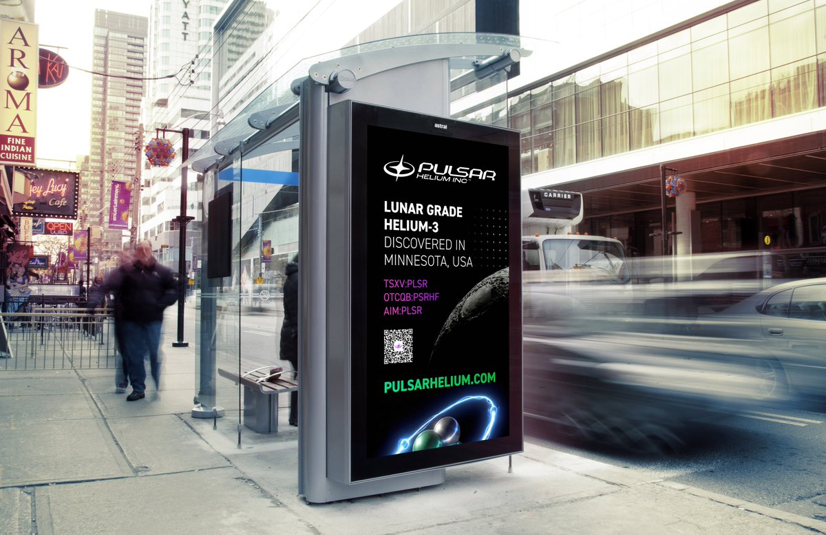 pulsarhelium's tweet photo. During @the_PDAC 2026, #PLSR will be popping up across Toronto, from bus shelters to billboards. Spot one of our ads for a chance to win an exclusive, limited-edition Pulsar goodie bag.

1️⃣ Snap a photo of a Pulsar ad in the wild
2️⃣ Post it &amp; tag us on X or LinkedIn

$PLSR $PSRHF https://t.co/nxOyIxPXGm
