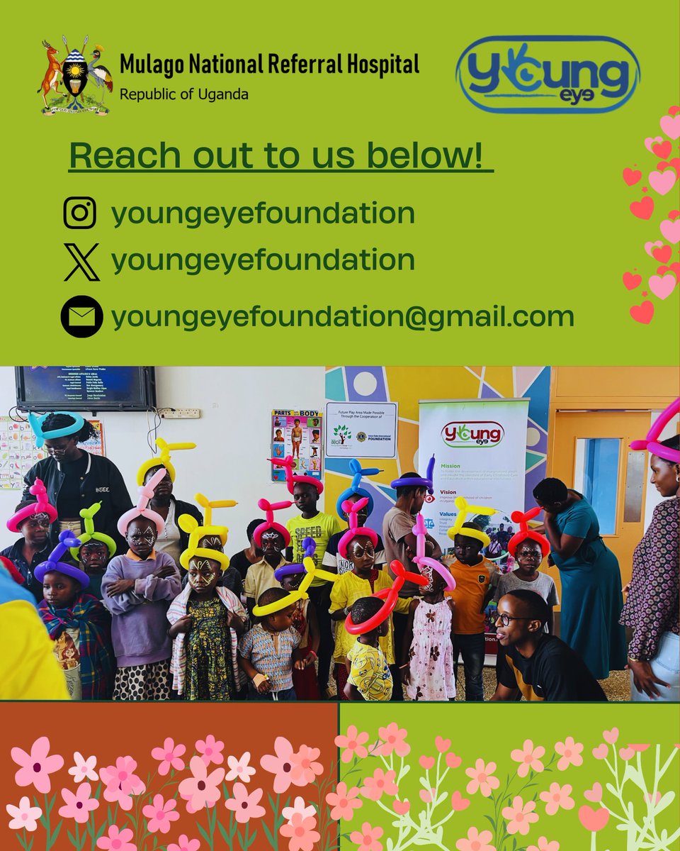 Volunteers are warmly invited to join the Young Eye Foundation on 28th February 2026 at Mulago National Referral Hospital as we come together to support, uplift, and celebrate the incredible children and families at the Heamatology-Oncology pediatric ward.

 #volunteer  #cancer