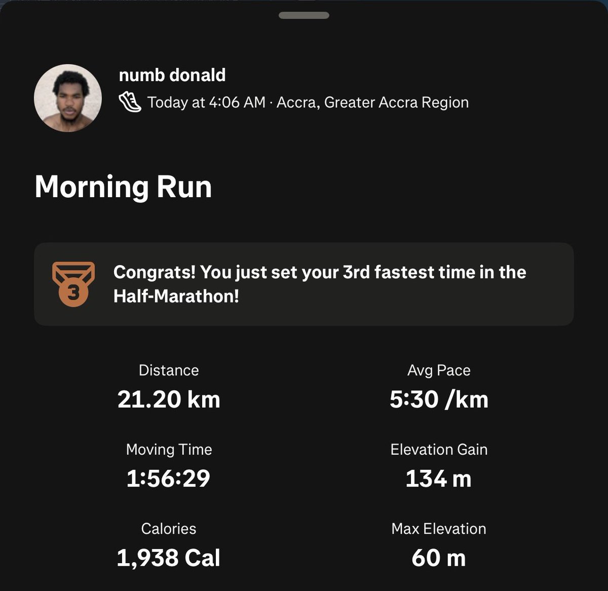 numbdonard's tweet image. half marathon on a random thursday 
#running
#strava
#halfmarathon
