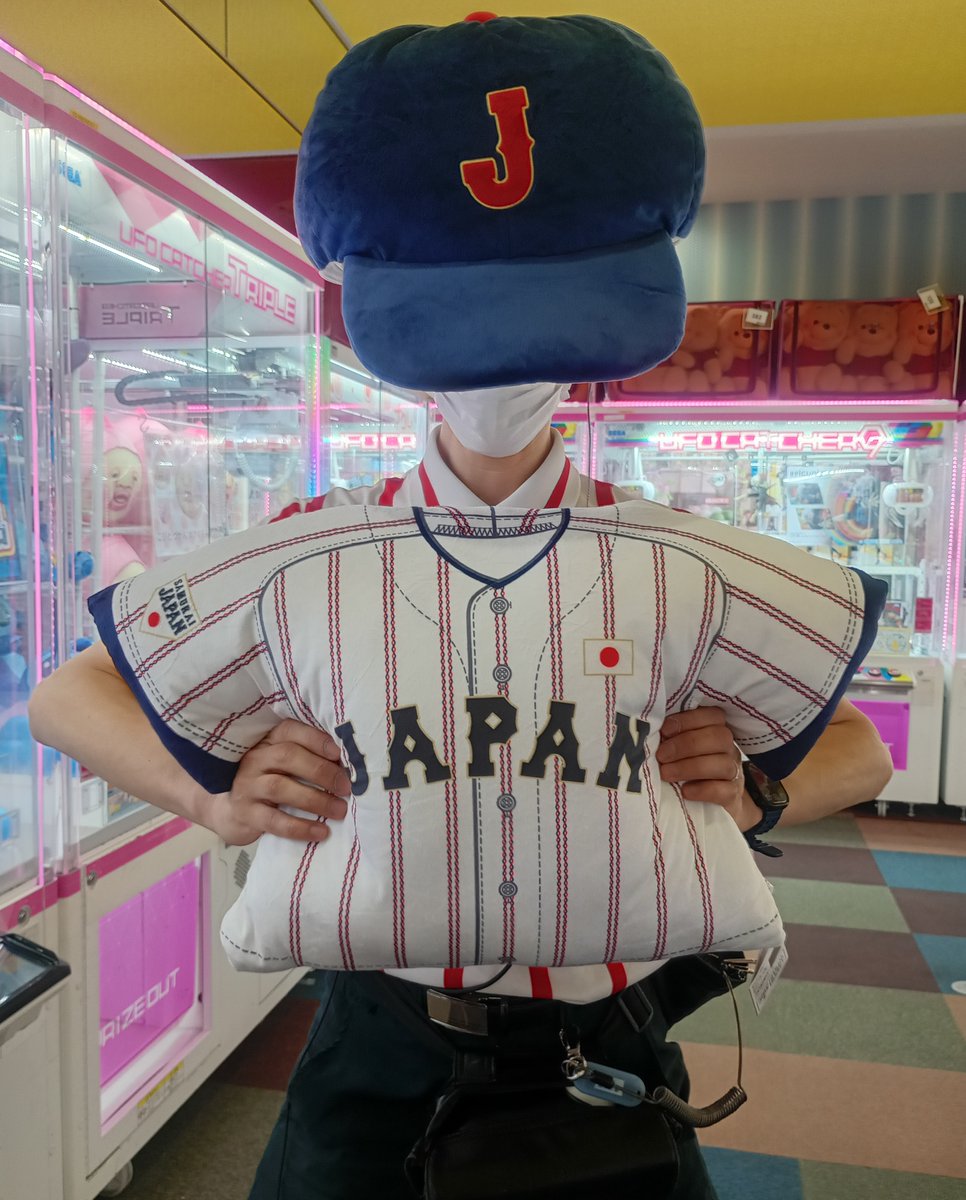 侍ジャパン ユニフォーム型 キャップ型 超BIGクッション MLB バスタオル 2/25 0時 スタート予定！】 侍ジャパン 『キャップ型超BIGクッション
