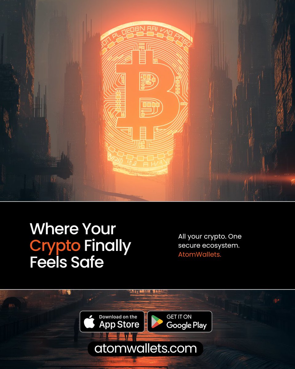 AtomWallets's tweet photo. Where Your Crypto Finally Feels Safe. 🔐

In a world of volatility, hacks, and uncertainty, security isn’t optional — it’s everything.

With AtomWallets, you get a secure, all-in-one crypto wallet built for the future. Store, send, receive, and manage Bitcoin and multiple cryptocurrencies in one powerful ecosystem.

The future of crypto security is here.
Download AtomWallets today and take full control of your digital wealth.

🌐 https://t.co/wBmvwiloaf
📲 Available on App Store & Google Play

#AtomWallets #CryptoWallet #Bitcoin #BTC #CryptoSecurity #BlockchainTechnology #SecureCrypto #Cryptocurrency #DigitalAssets #Web3 #DeFi #CryptoInvesting #BitcoinWallet #Altcoins #CryptoApp #Fintech