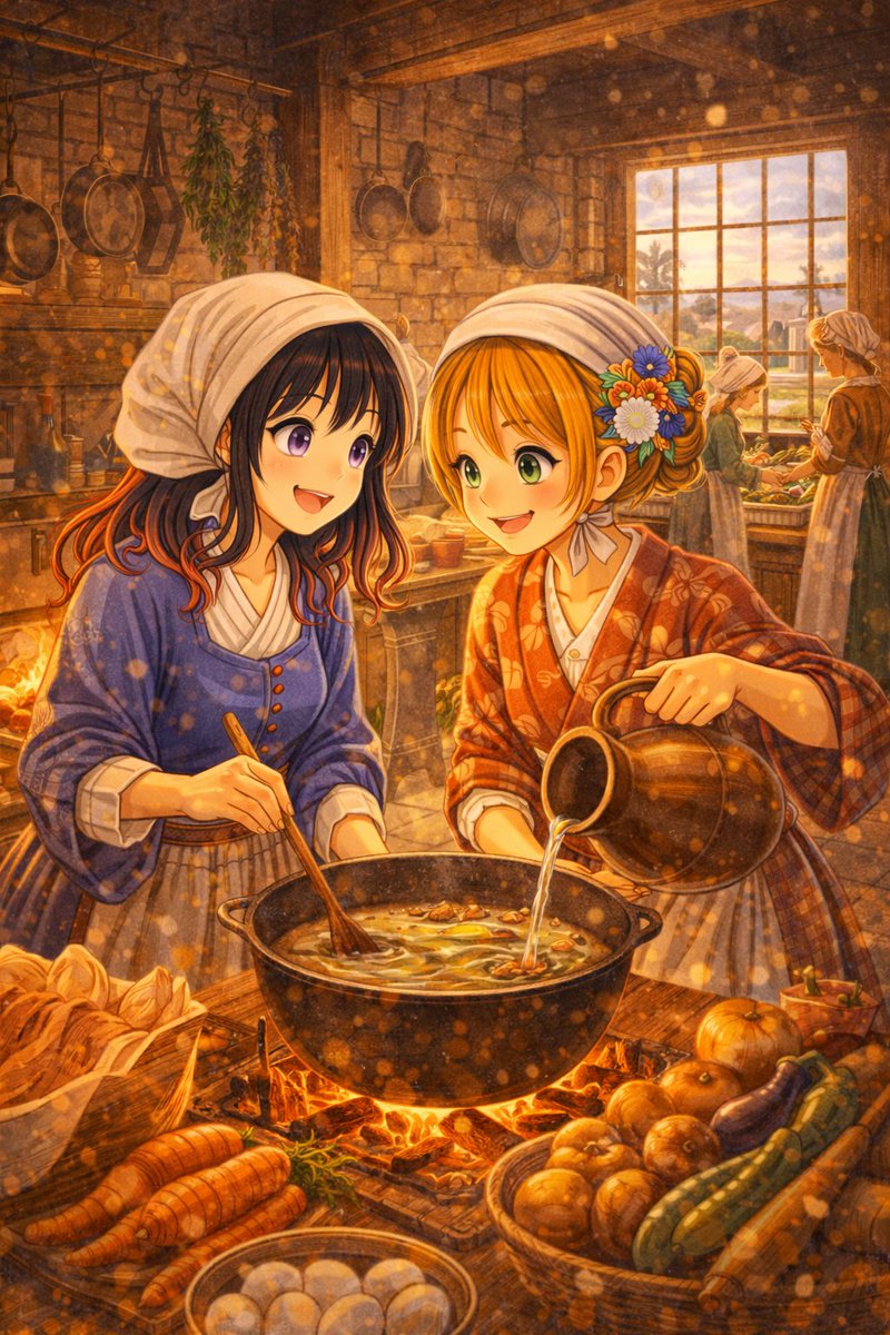 EONIX_Time's tweet photo. Cooking together as the fire crackles and stories simmer… sometimes history is made in the warmth of a kitchen 🔥🥕✨
#TimeJump #EverydayHistory #SimpleMoments #EONIX https://t.co/0uoFUaQG5S
