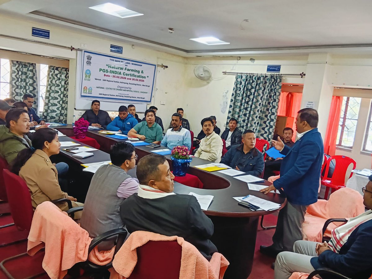 NCONF Organised Two days training on NATURAL FARMING AND PGS INDIA CERTIFICATION at IARI REGIONAL Research Station Kalimpong DARJEELING,West Bengal dated on 25.02.2026 .Guest lecture delivered by Dr.srinivasamurthy NCONF GHAZIABAD,  DR.MADEL W Moktan,KVK HEAD,KALIMPONG.