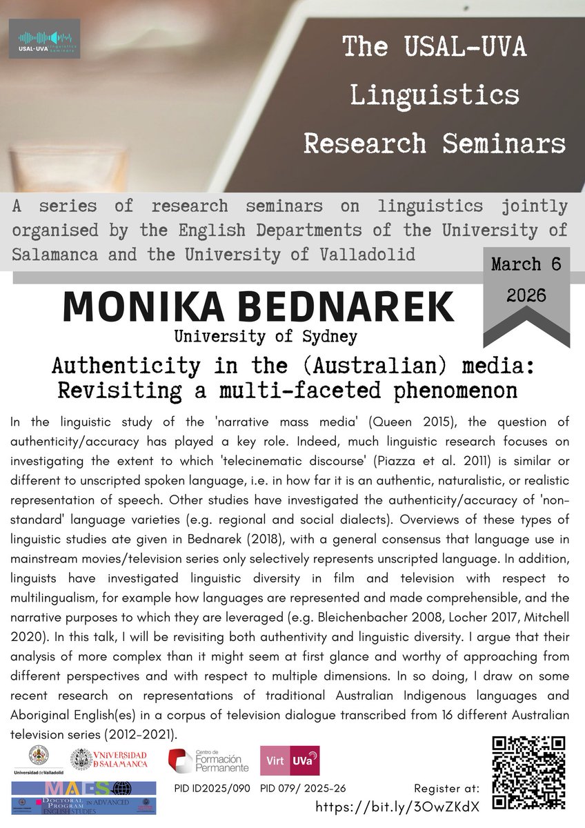 USAL-UVA Linguistics Research Seminars tweet media