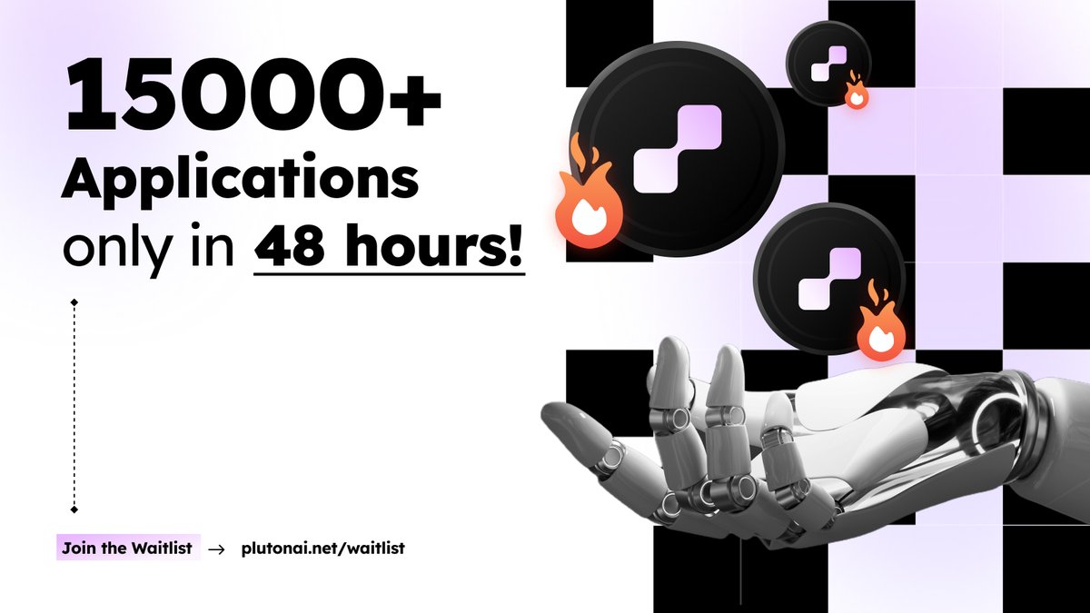 🤯 15,000+ applications… already?!

We said this isn’t an airdrop.
We said this is early access.
You listened. 🔥

Wave 1 – Founding Users is filling faster than we imagined. The momentum is real.

PlutonAI is building the conversational layer of DeFAI… and 15K+ of you decided