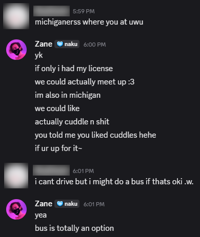 ScrollScience's tweet photo. RAISING AWARENESS about @zaneoaktv being a groomer. she DM'd a 13 yr old, introduced loli, shared porn, and attempted a meetup. A year ago she wanted to "be a mommy figure" to another minor person. (Fuzion Girl is her old alias). https://t.co/IgPUTqVkZ5