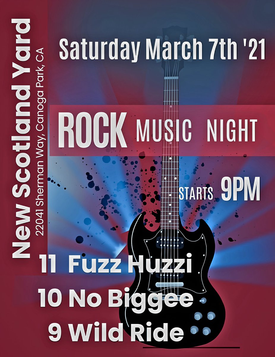 Get ready, Valley! Wild Ride is hitting the stage next weekend. Loud guitars, big hooks, zero filler.  Along with No Biggee, High energy Classic rock from Ventura California, and our favorite San Diego's Fuzz Huzzi.
Doors open  - 8pm show time - 9pm. Come rock with us.