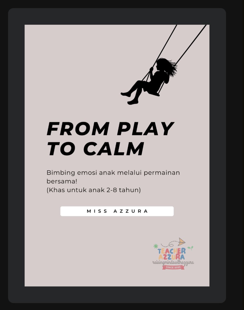n_azzurajafri's tweet photo. sedang TENANG macam sebelum tidur, masa borak santai.

Kita boleh ajar cara bernafas yang sesuai dengan usia anak

Saya tuliskan teknik pernafasan dan game utk ajar urus emosi ikut fasa anak (2-5 tahun &amp; 6-8 tahun).

Ramadan promo RM9 sahaja (NP RM15).
https://t.co/xEGRvtdYrs https://t.co/X5gUGFNLJl