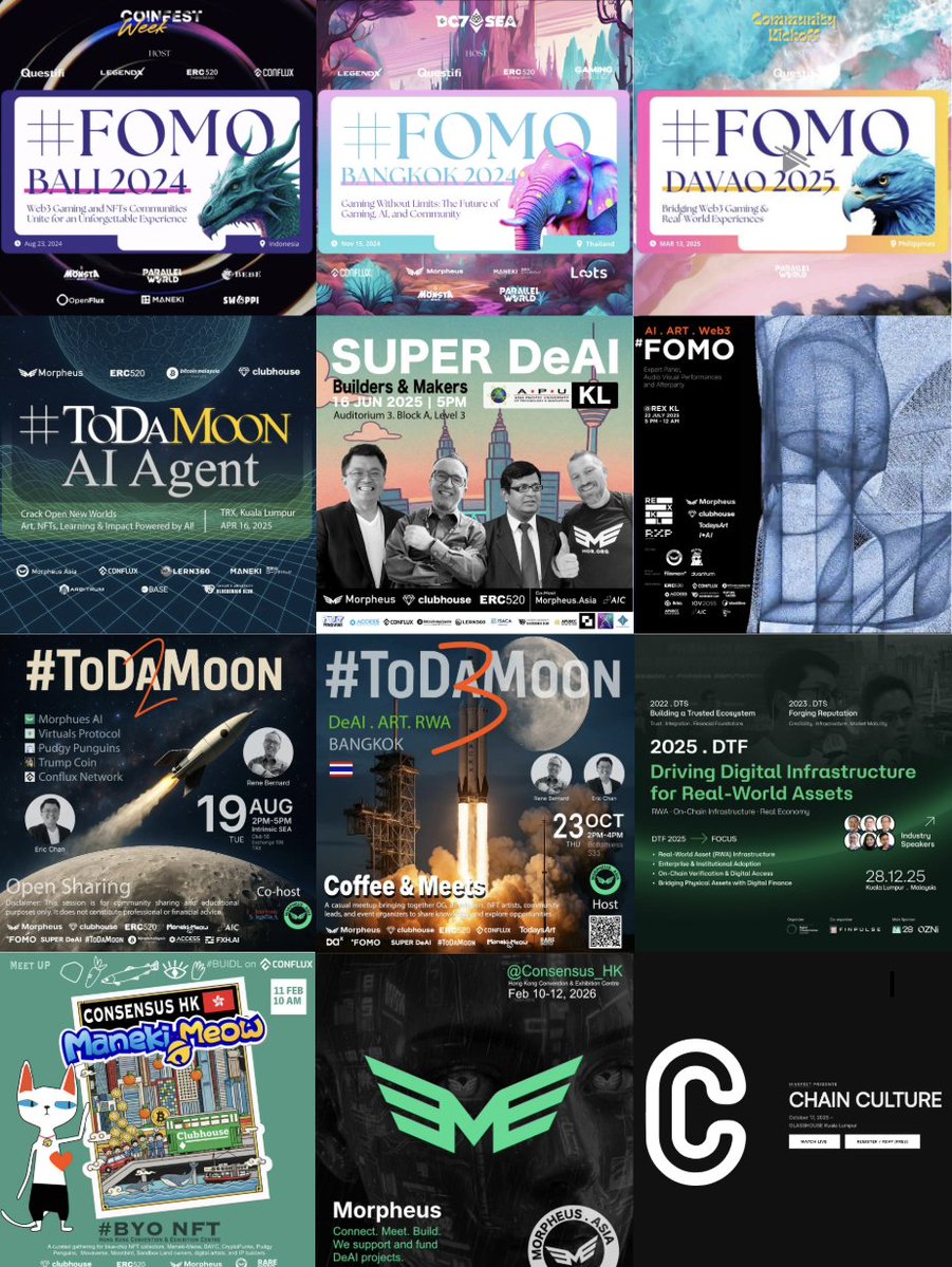 12 events over 18 months, still building across DeAI, Art, RWA and Web3.

Huge thanks to all the communities, partners, and sponsors who’ve supported us and helped bring everyone together into one big FAM 🤍 Connecting East to West, closing the loop along the way.

In the Year of