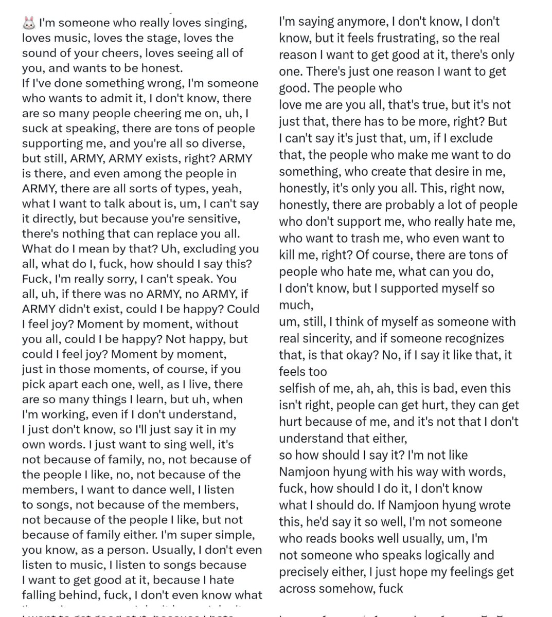 this is the full translation and nowhere jungkook was alluding to dating. he was being vulnerable with armys. yall just hate seeing an idol behaving like a human being with feelings