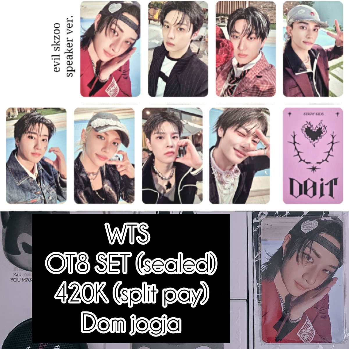 WTS
Do it evil skzoo speaker ver ot8 pc set (sealed)

💯 Official
📅 Split pay 🍊
📍 Siap kirim / COD Jogja
📦 Price include packing