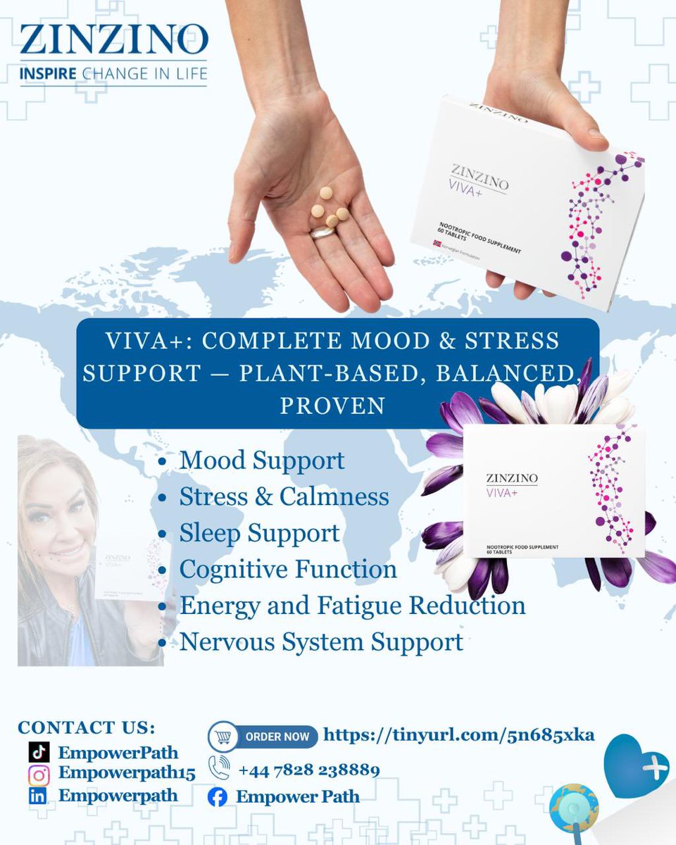 EmpowerPath15's tweet photo. Your mind deserves the same care as your body. 
Zinzino Viva+ is your plant-based support for:
✨ Balanced mood
✨ Calmness under pressure
✨ Better sleep and so much more
Small tablets. Powerful impact.

Order now: https://t.co/sV8gr9RnZB

#Zinzino #ZinzinoVivaPlus #MoodSupport https://t.co/ORWcP3BzPa