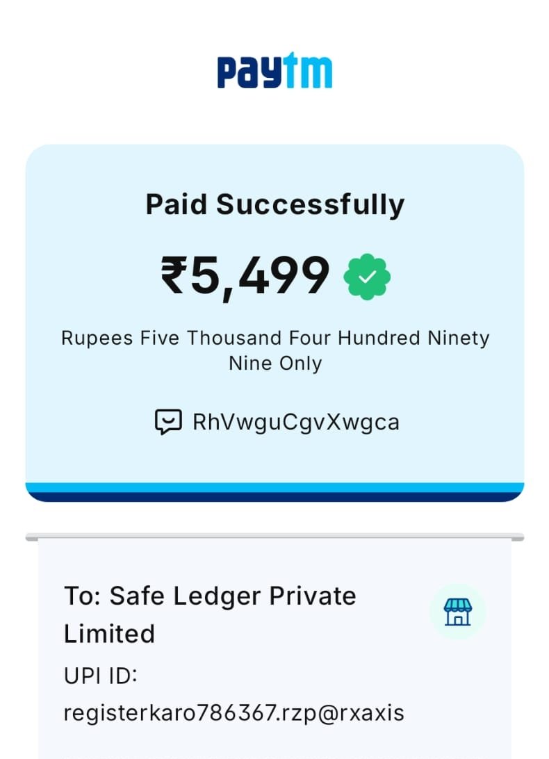 coderpawn0101's tweet photo. Paid ₹50,498 to @RegisterKaro for company registration. We have receipts. When we asked to stop, their staff threatened us (Supreme Court lawyer pressure). Now all numbers are switched off. Please take urgent action🙏
@MCA21India @jagograhakjago @NCH1915 @DelhiPolice @GoI_MeitY https://t.co/xJqeHvjVZ8