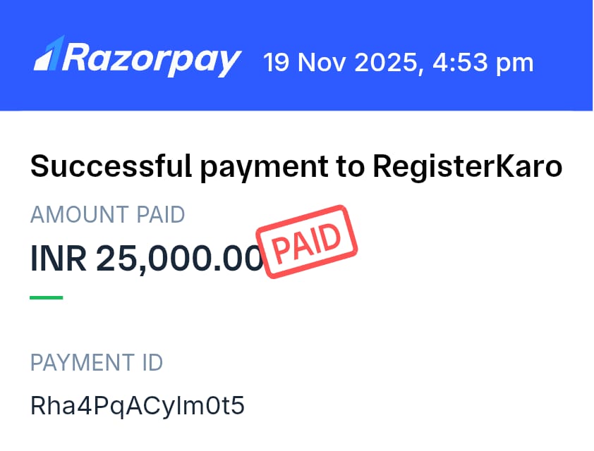 coderpawn0101's tweet photo. Paid ₹50,498 to @RegisterKaro for company registration. We have receipts. When we asked to stop, their staff threatened us (Supreme Court lawyer pressure). Now all numbers are switched off. Please take urgent action🙏
@MCA21India @jagograhakjago @NCH1915 @DelhiPolice @GoI_MeitY https://t.co/xJqeHvjVZ8