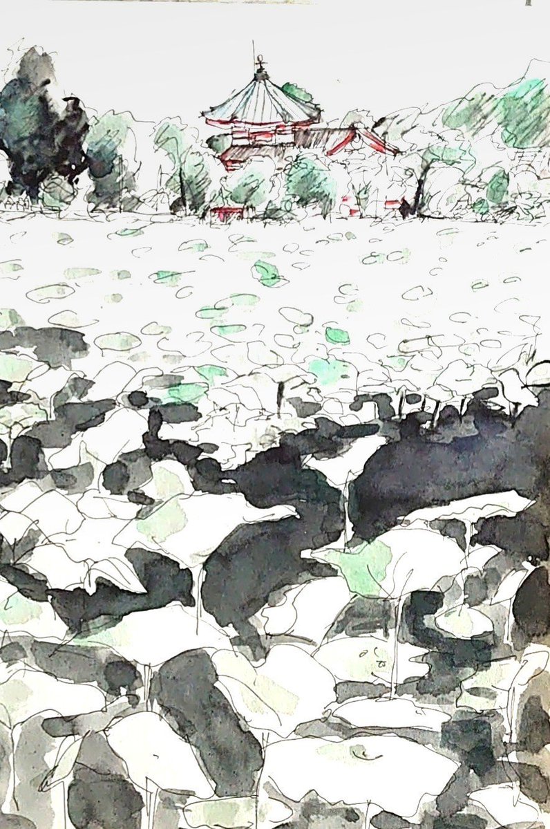 りえこさん冒険の思い出 その1766 上野公園不忍池🚴辯天堂が池の真ん中