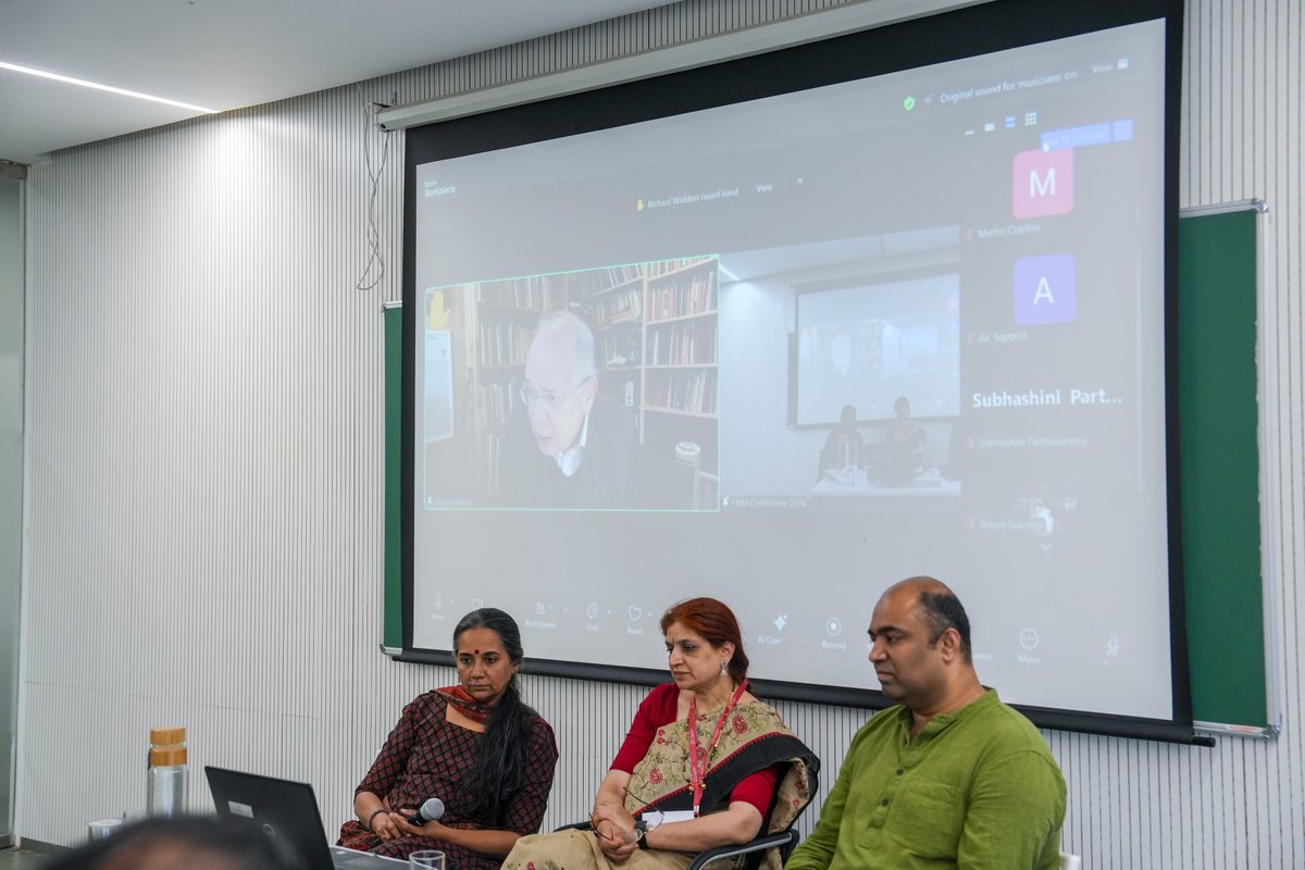 ahmedabad's tweet photo. The School of Arts and Sciences, Ahmedabad University, co-hosted the First Annual Conference of the Forum for Research in Indian Music, 7-8 Feb 2026.
Scholars presented research exploring Indian music traditions through textual, historical, and empirical approaches. https://t.co/5MMCJ6iCSH
