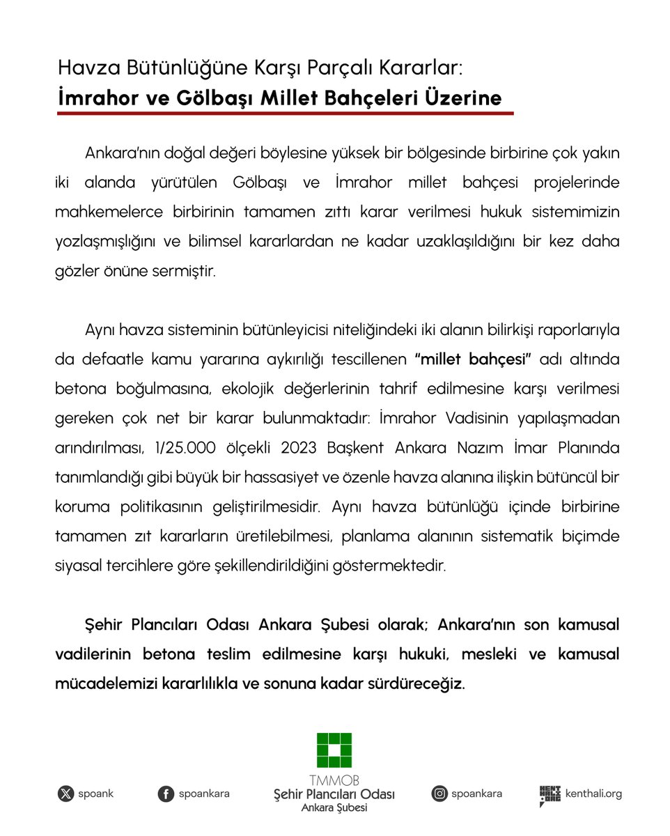 TMMOB Şehir Plancıları Odası Ankara Şubesi tweet media