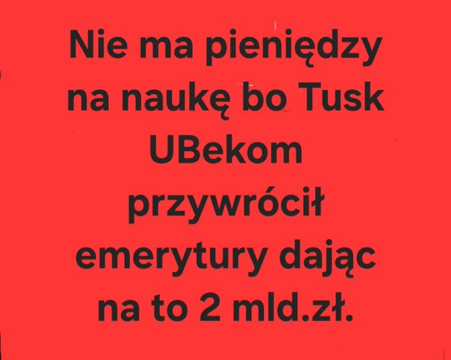 TUSK WYPEŁNIŁ ZOBOWIĄZANIE WYBORCZE ‼️‼️‼️‼️‼️‼️ZAPOMNIAŁ O KWOCIE WOLNEJ OD PODATKU 60.000‼️ ZAPOMNIAŁ O PALIWIE PO 5.19‼️ZAPOMNIAŁ O AKADEMIKACH PO 1 ZL ‼️ZAPOMNIAŁ O OBNIŻENIU CEN ZA OPLATY I ZAKUPY POLAKÓW ‼️‼️‼️DALEJ GŁOSUJCIE NA LEWACTWO WY ZAKUTE ŁBY 🤮🤮🤮🤮🤮🤮🤮🤮🤮🤮🤮